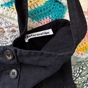 Reformation Black Linen Jumpsuit